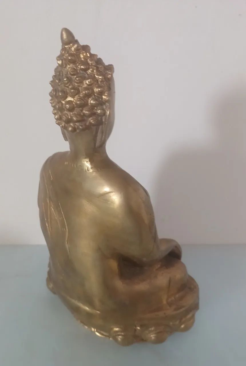 Escultura de bronze - Buda - 26 x 19 x 10 cm - Foto 4
