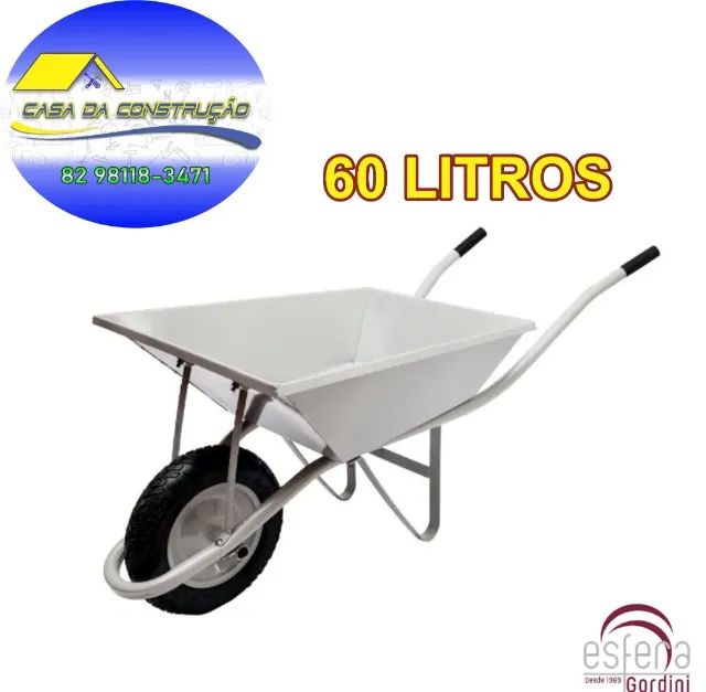 CARRO DE MÃO CINZA EXTRA FORTE 60L ESFERA CH22