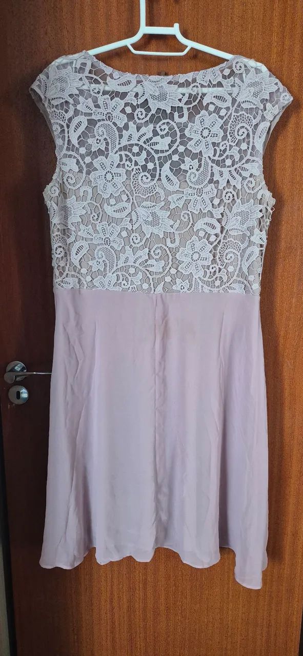 Vestido Midi Lavanda - Renda Guipure (Veste até 44) - Foto 3