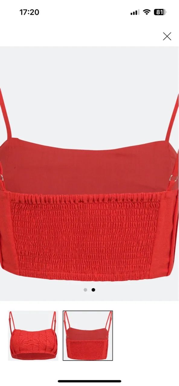 Cropped vermelho com detalhes franzidos - Foto 2