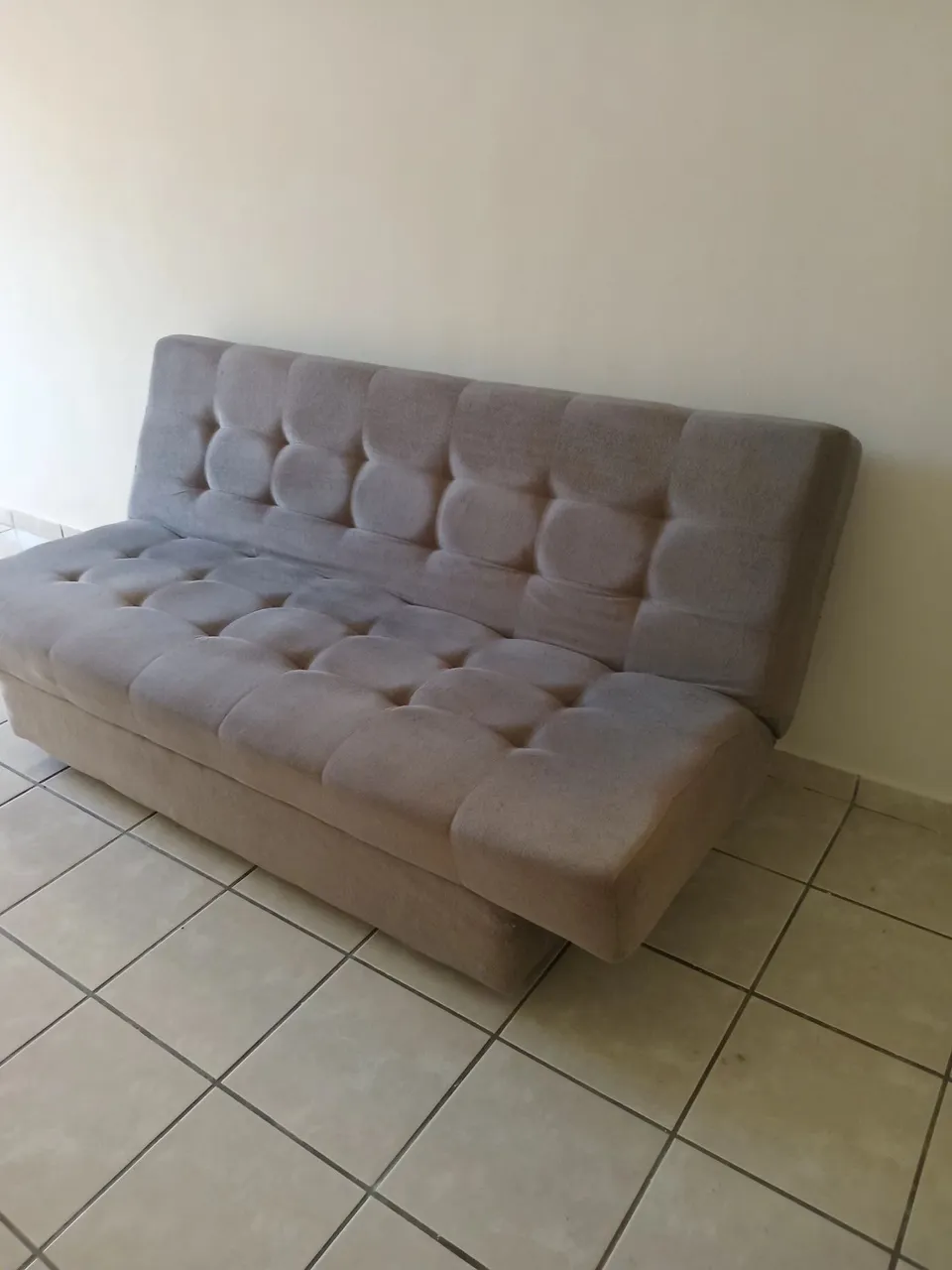 Sofá Cama Cinza Moderno
