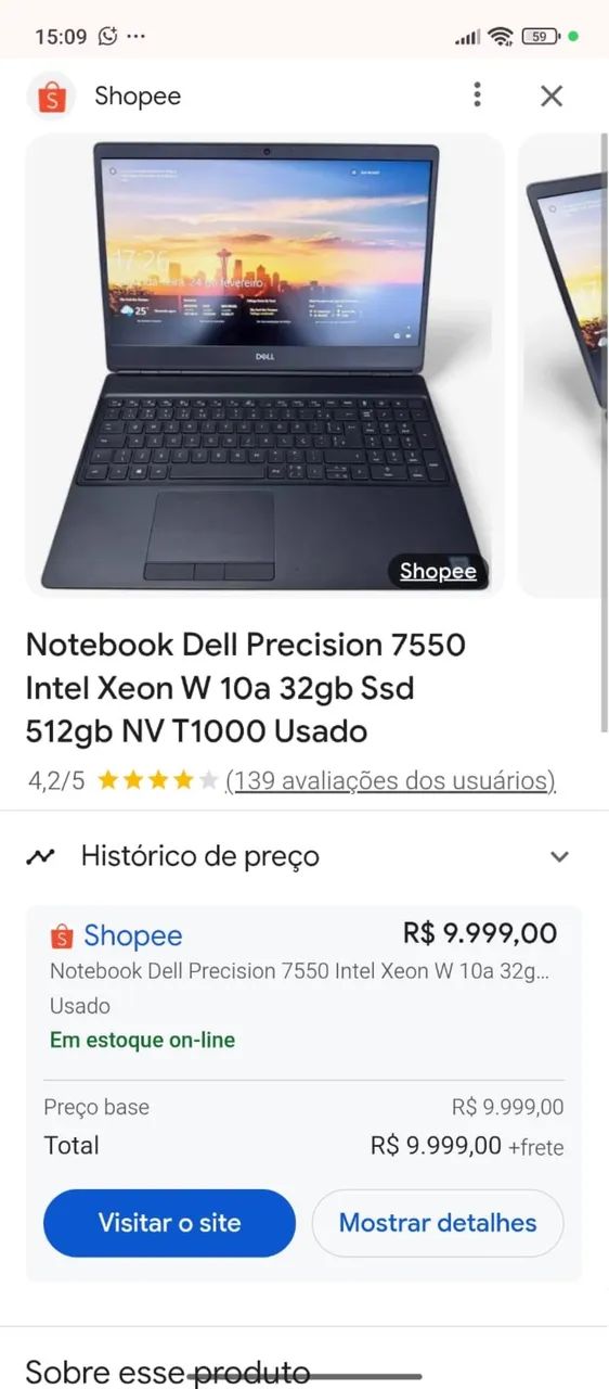 Vendo notebook DELL precision 7550  - Foto 4
