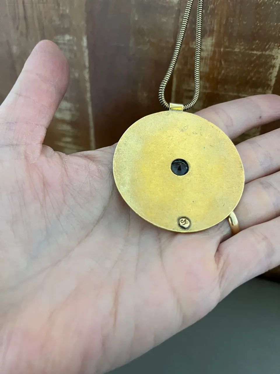 Cordão Colar MANDALA Camila Klein olho grego dourado envelhecido com pedras - Foto 2