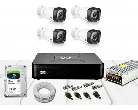 Kit de 04 câmeras Giga + INSTALAÇÃO