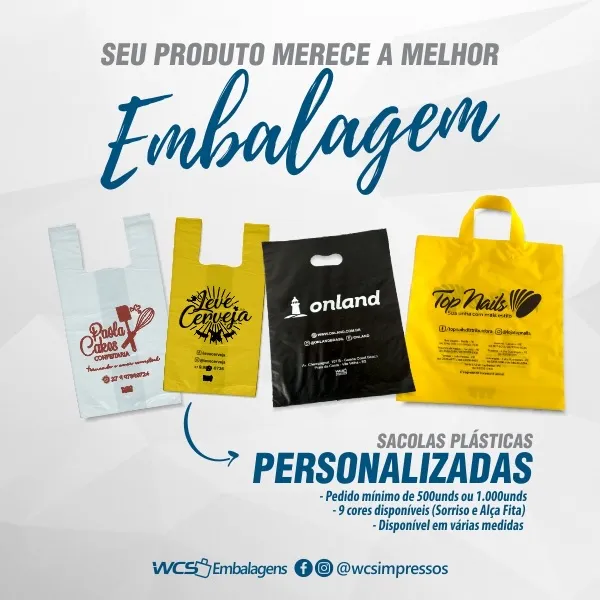 Sacolas plásticas personalizadas