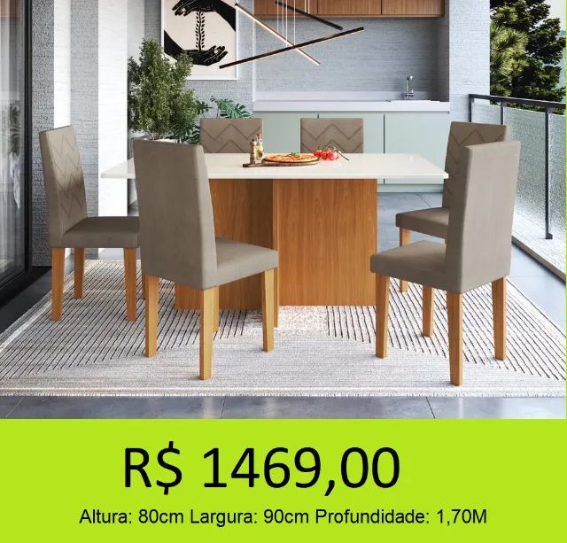 MESA DE JANTAR COM BASE REFORÇADA - Foto 2