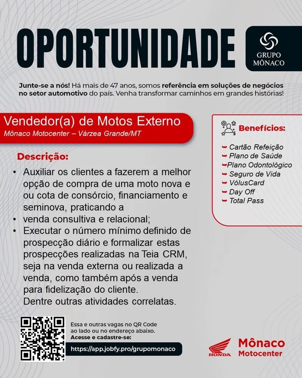 Vendedor Externo para Várzea Grande MT