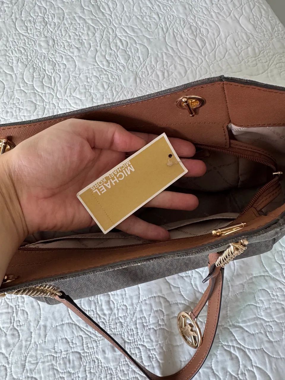  Bolsa Tote Jet Set Logo Michael Kors  - Foto 3