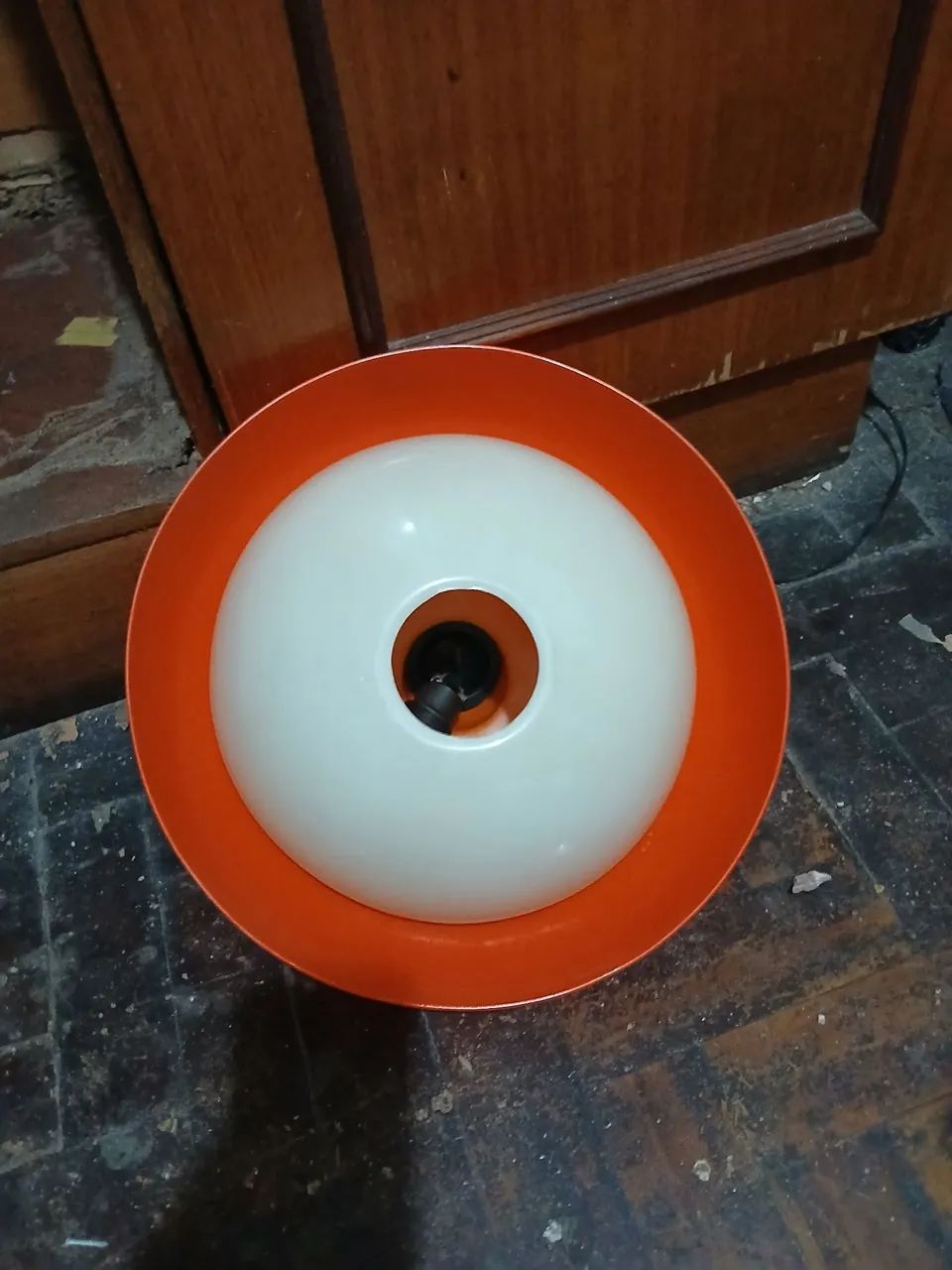 Luminária de teto vintage laranja