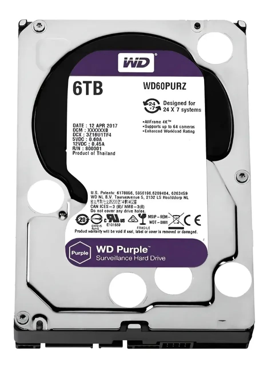 HD WD Purple 6TB 3.5 SATA - WD64PURZ - Armazenamento - Antônio de