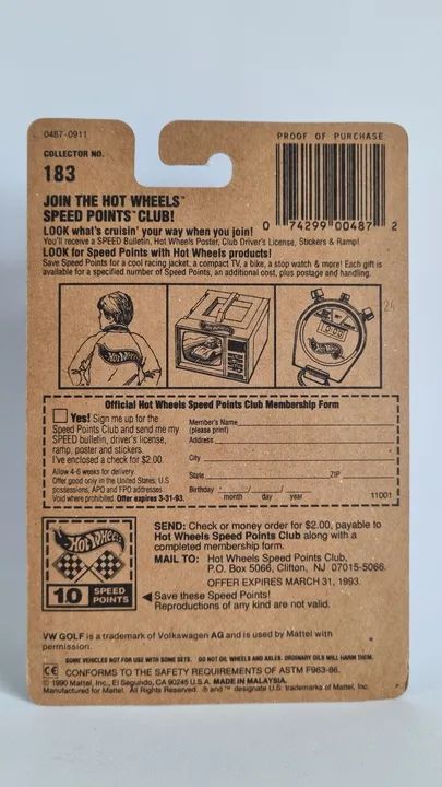Hot Wheels Raro Volkswagen Golf  Verde Gliter Metal Flake 1990 - Foto 4