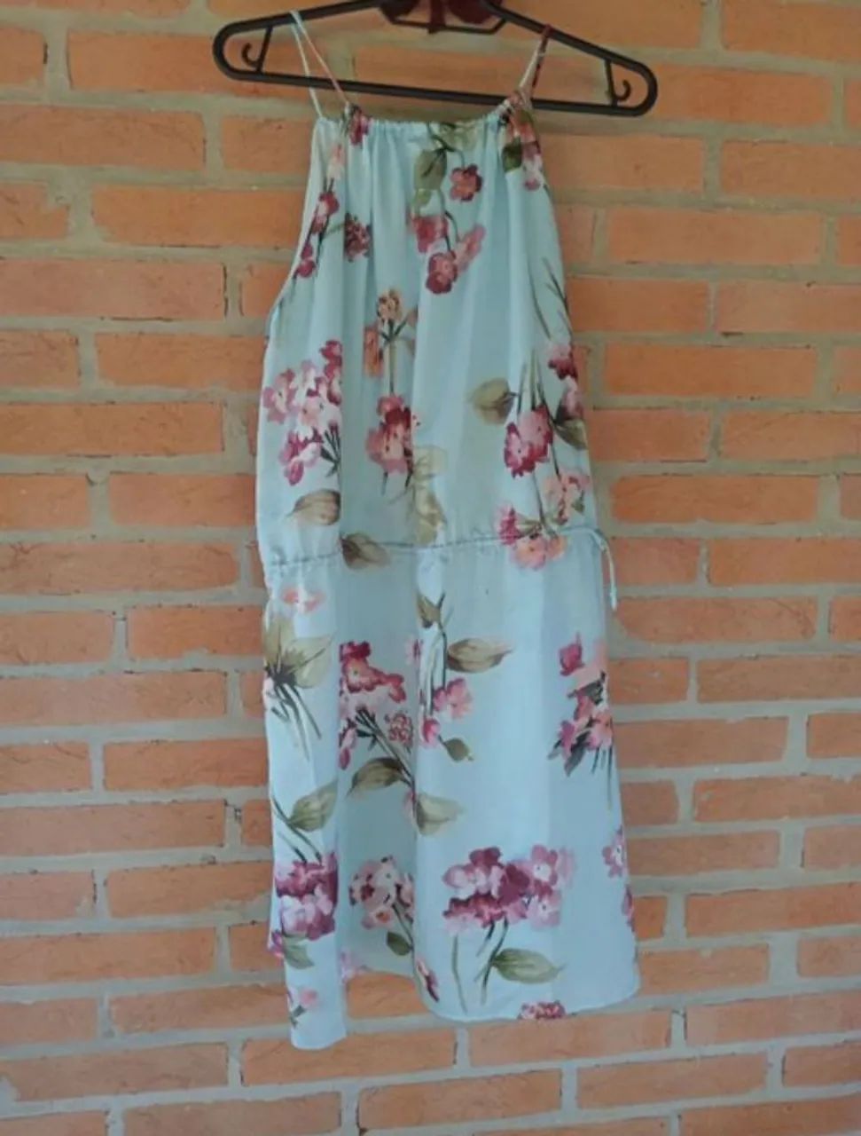 vestido floral azul claro mango