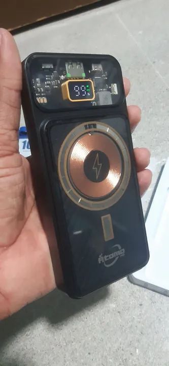 Carregador portátil 10000mAh indução, usb, tipo c - já é o menor preço - Foto 3