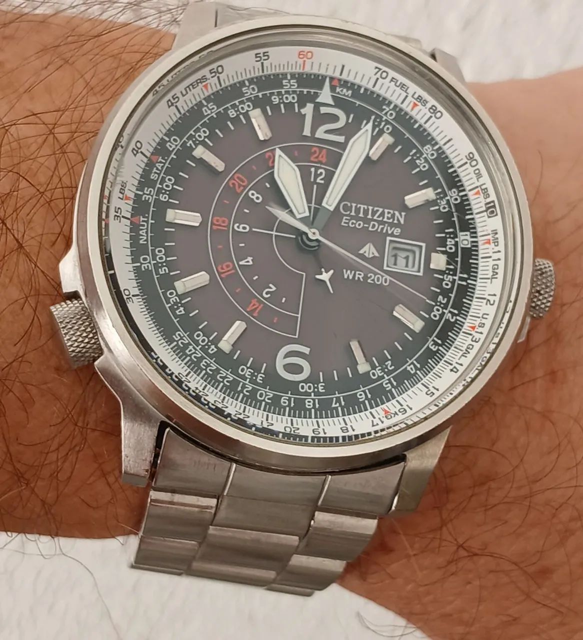 Belíssimo Relógio Citizen Eco-Drive aviador WR200 antigo de coleção impecável  - Foto 2