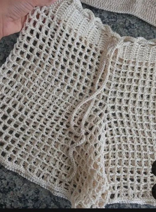 Short de crochê amarelo - Foto 2