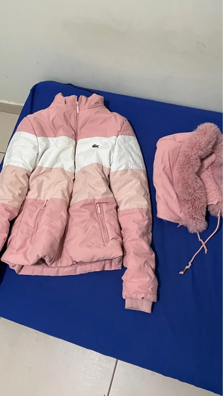 Casaco e touca Lacoste Rosa Feminino