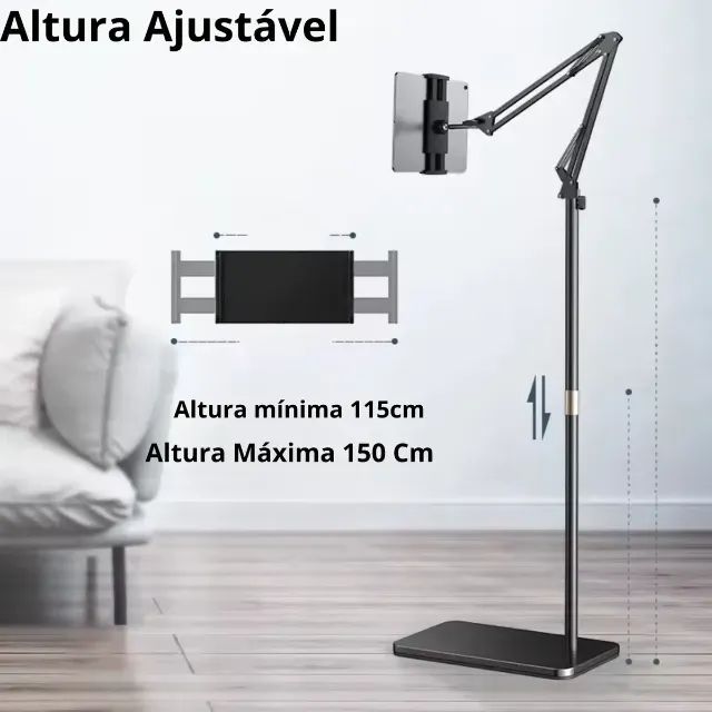 Suporte de chão pedestal para tablet celular articulado 360 Floor Stand - Foto 2
