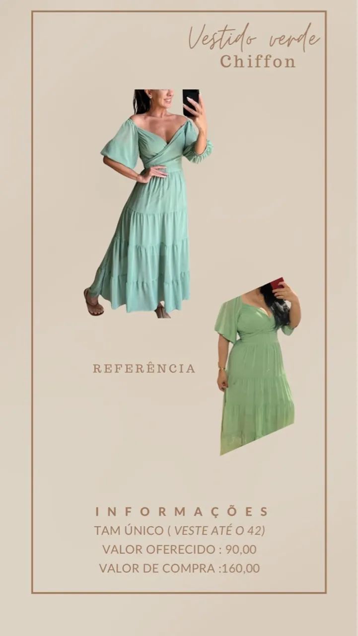 Vestido Verde Chiffon - Elegância e Conforto!