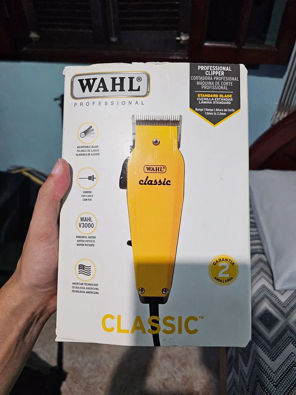 Máquina de Corte de Cabelo Profissional Wahl Classic Amarela - Foto 6