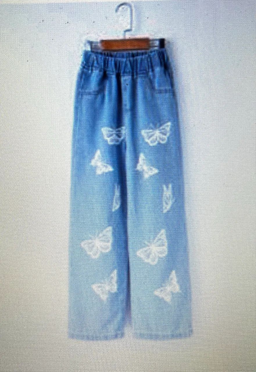 Calça Jeans feminina com estampa de borboleta TAM 10-12, infantil (SHEIN) - Foto 4