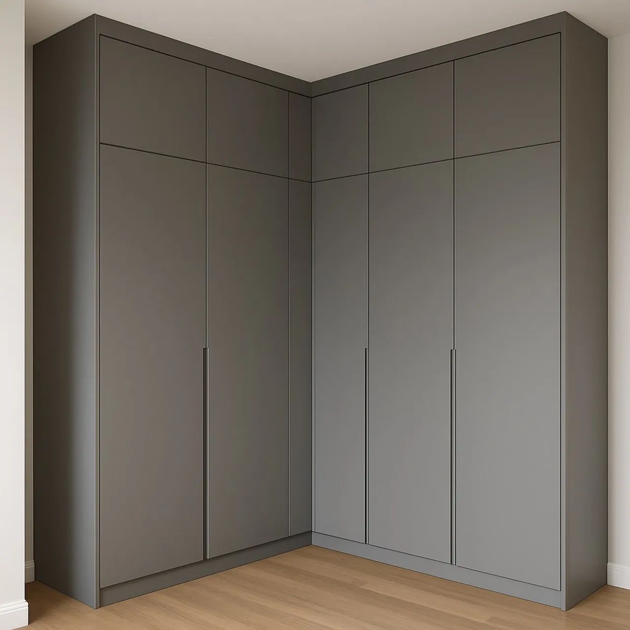 Guarda-Roupa de Canto Cinza Moderno