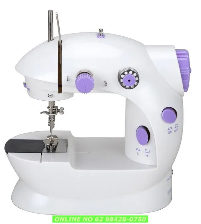 mini máquina de costura reta \portátil branca 