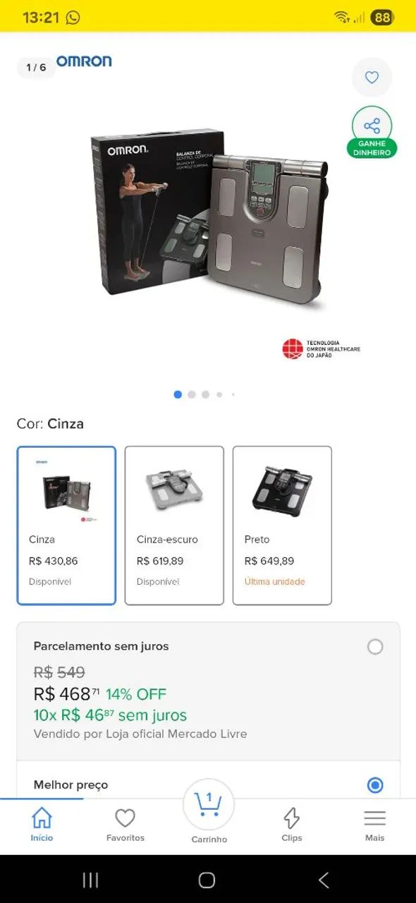 Vendo essa balança digital semi nova funcionando tudo 64314891727107122
