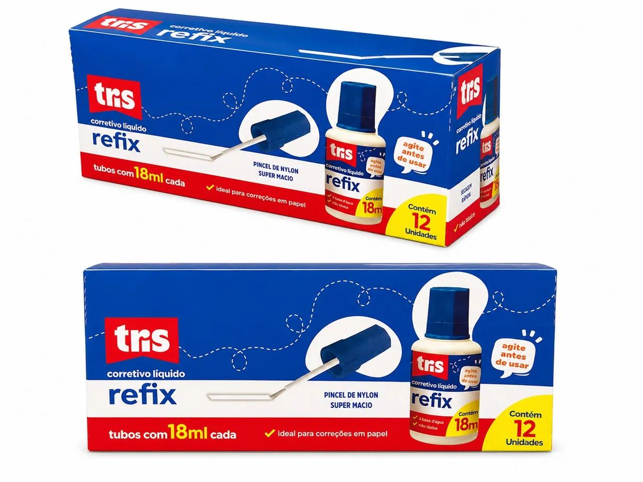 Corretivo líquido Refix - 18 ml - Caixa com 12 Unidades 