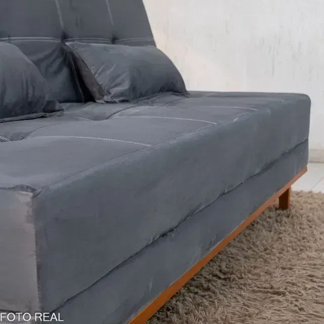  Sofá 3 Lugares e Cama para 2 Pessoas  ? Aurora Grafite - Foto 2