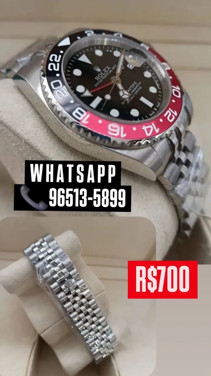 Relógio ROLEX COKE AUTOMÁTICO  - GMT MASTER II PULSEIRA JUBILEU