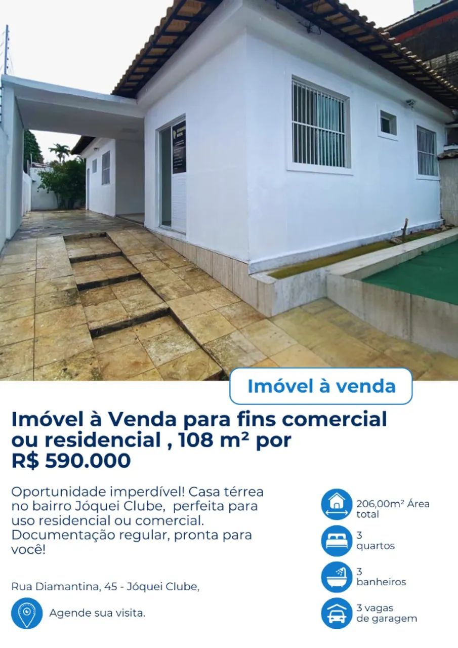 Casa  comercial com cinco salas no Joquei -108m² - Foto 3