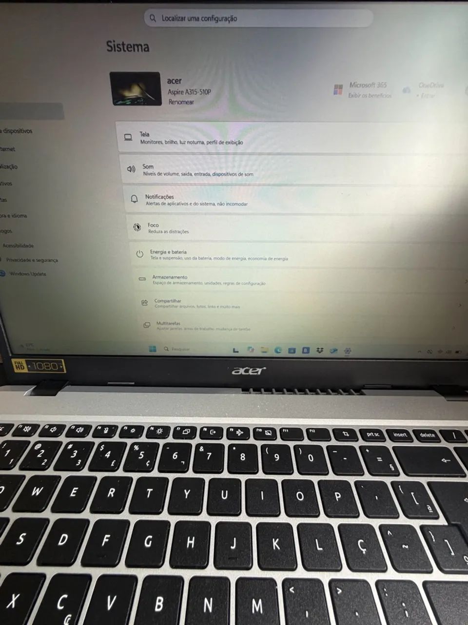 Notebook Acer Aspire 3 15 polegadas zerado