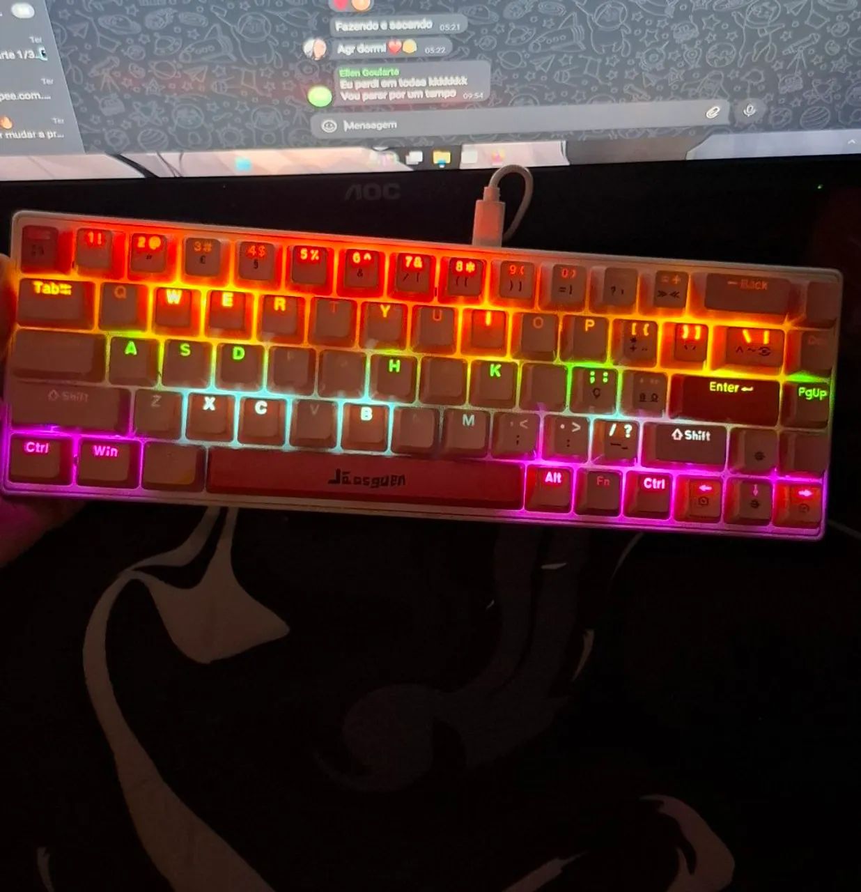 Vendo teclado mecânico 60% switch vermelho - Foto 3