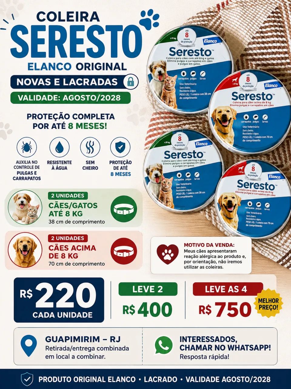Coleira SERESTA/PETS