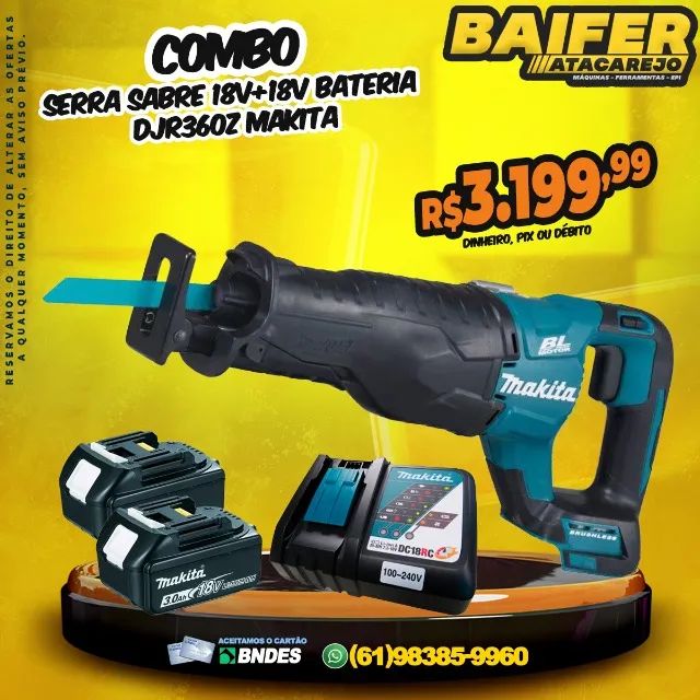 Serra Sabre 18v+18v Bateria Djr360z Makita
