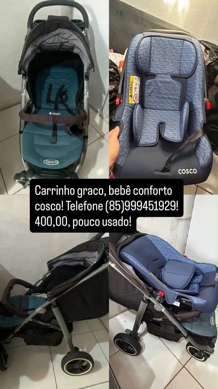 Carrinho e bebe conforto