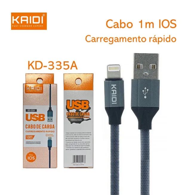Cabo de Dados e Carregamento Rápido Para iPhone Kaidi 