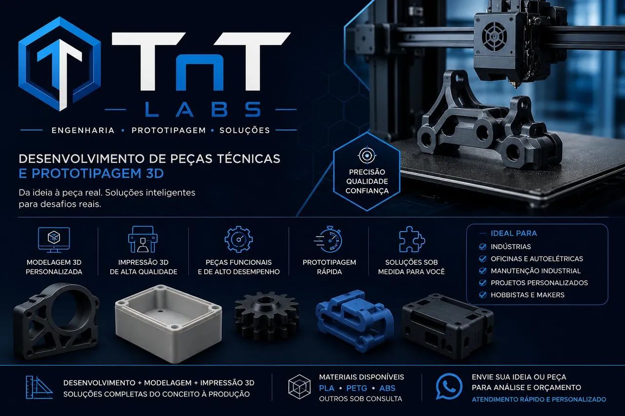 Desenvolvimento de protótipos, produtos e Impressão 3D