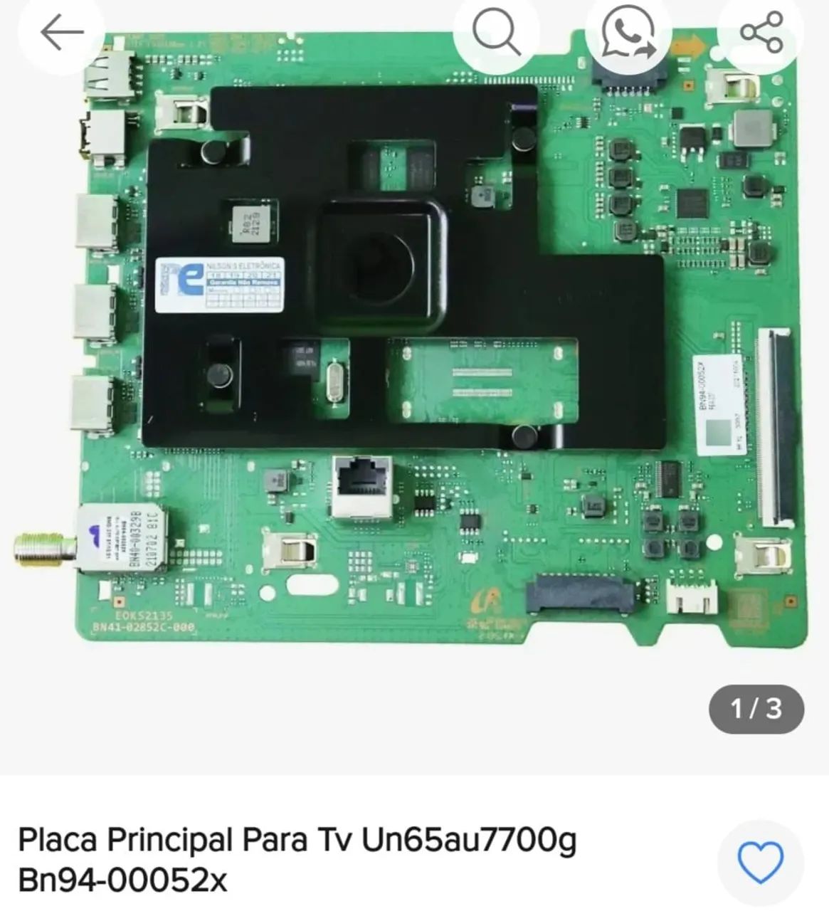 PLACA PRINCIPAL SAMSUNG UN65AU7700G. 
