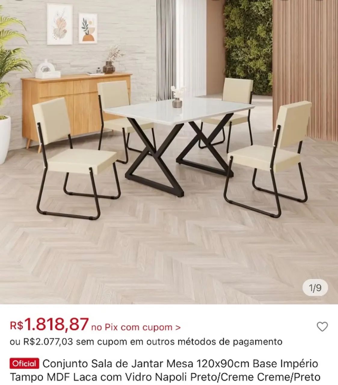 Conjunto mesa de jantar com 4 cadeiras - Foto 5