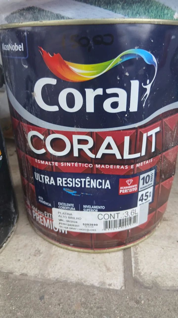 Tinta Galão fechado Coral Coralit cor: Platina Auro Brilho