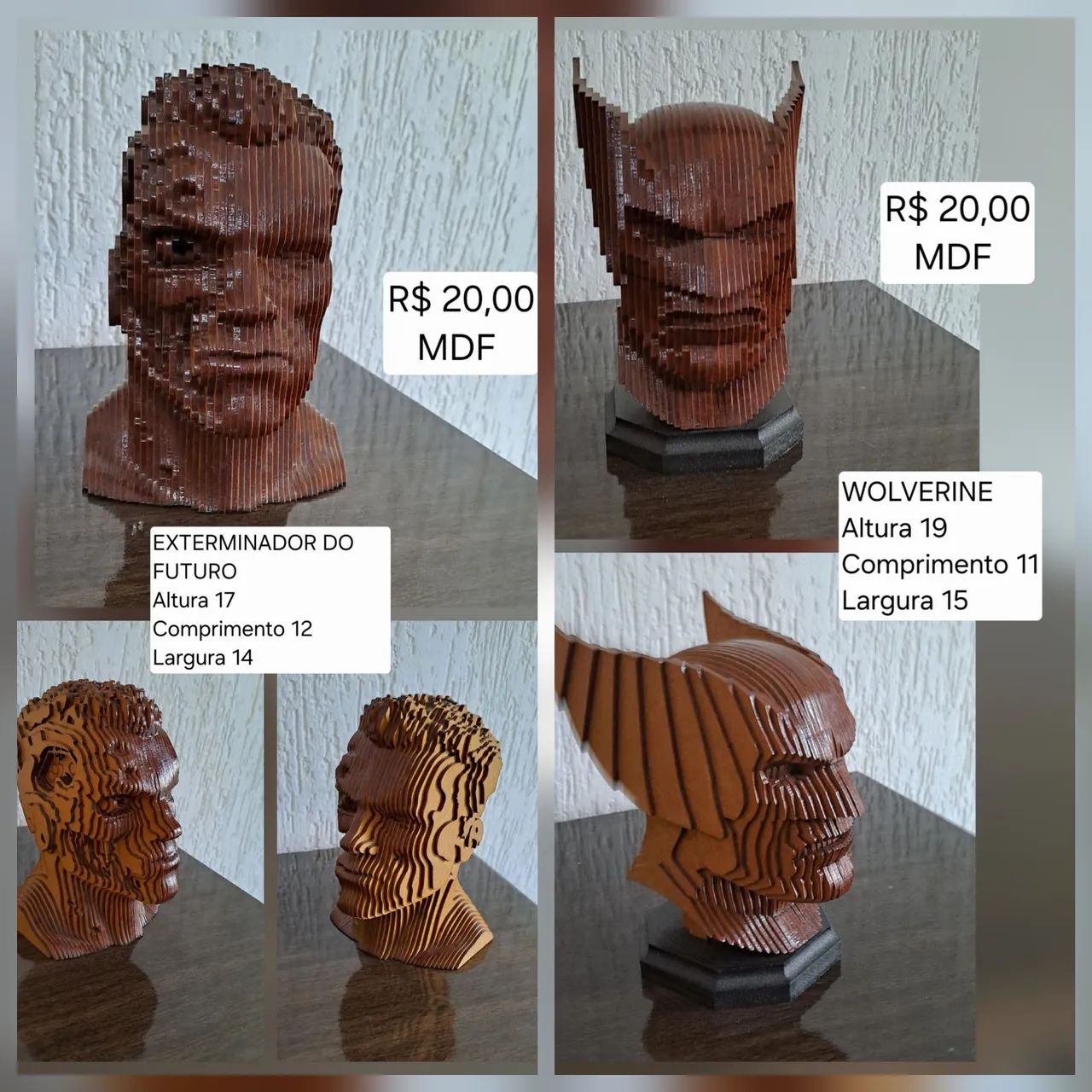 Busto 3D MDF HERÓIS MARVEL E LIGA DA JUSTIÇA  - Foto 3
