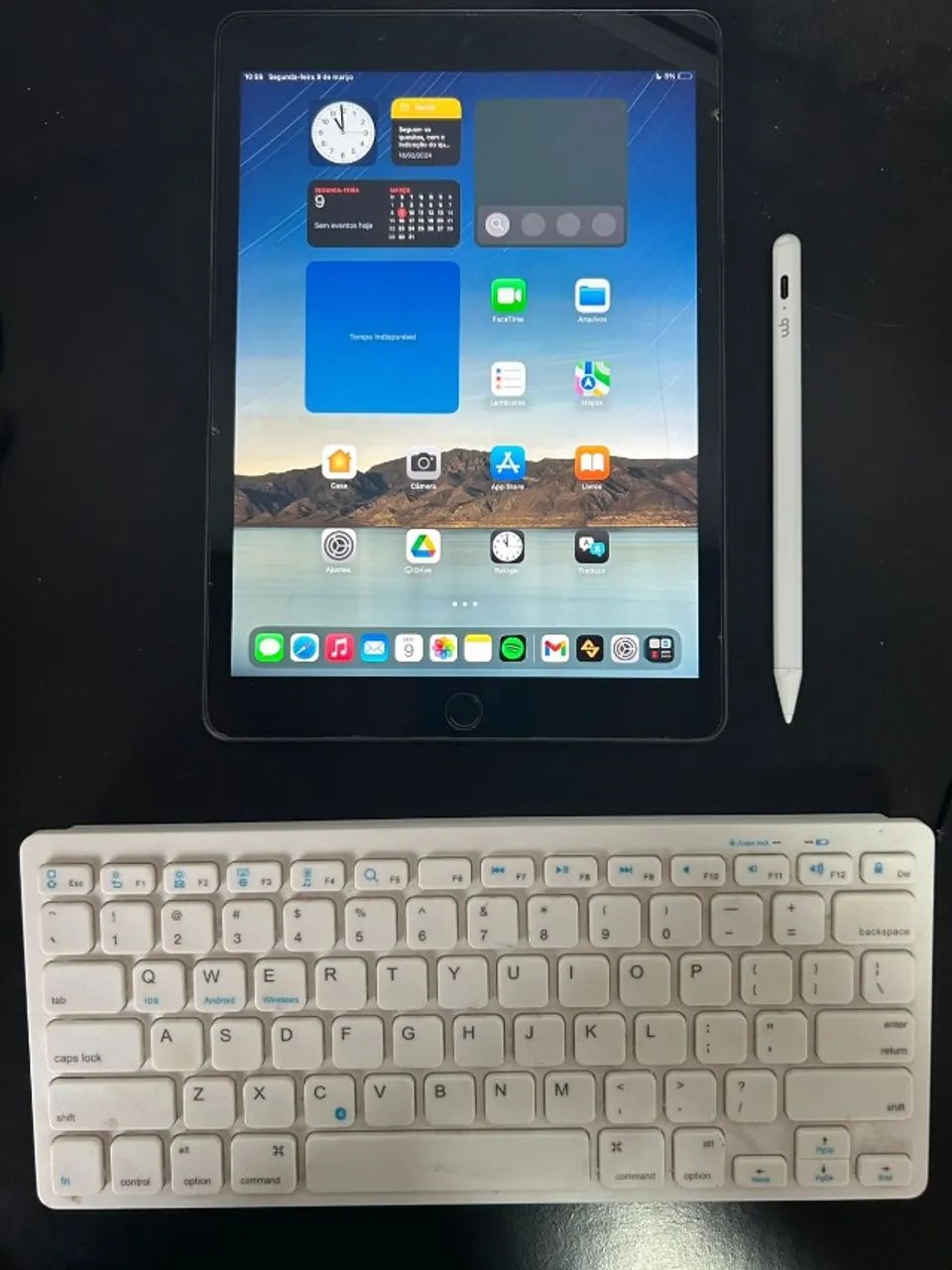iPad 9ª Geração 64GB + Teclado Bluetooth + Caneta WB - Completo