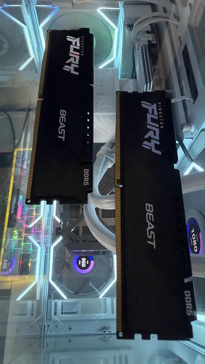 MEMÓRIA RAM KINGSTON FURY BEAST 32GB RGB (2X16GB) DDR5 - 4500MHZ - PRETA