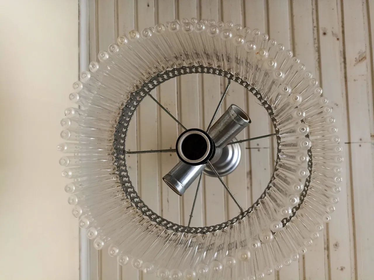Lustre 3 lâmpadas com pingentes de vidro - Foto 4