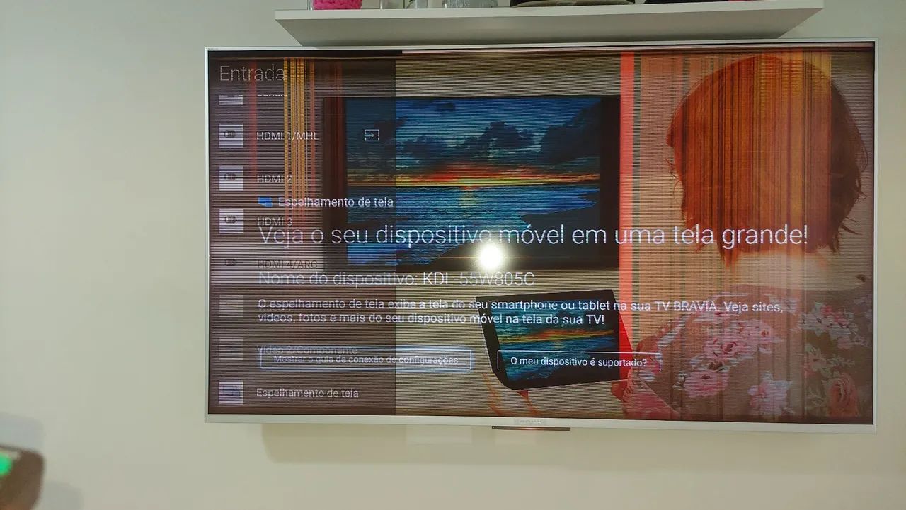 SMART TV SONY LED 3D 55" Modelo KDL55W805-Imagem com Defeito
