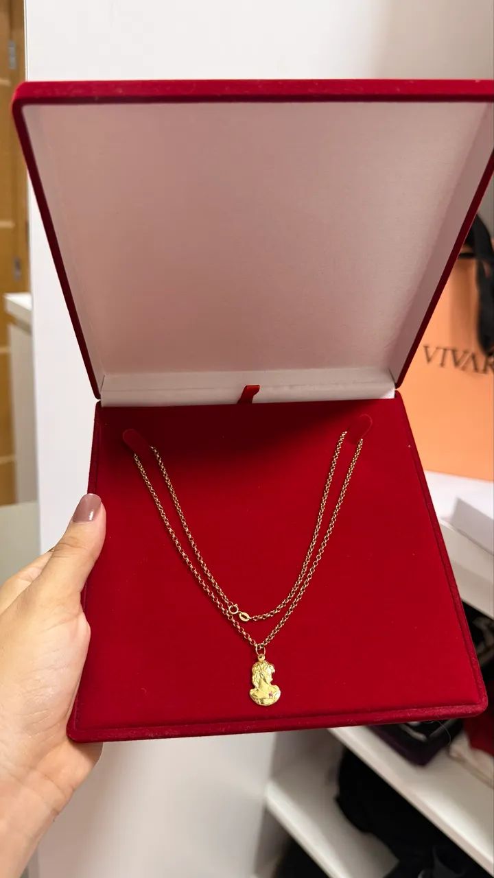 Colar de ouro 18k com pingente - 45 cm 