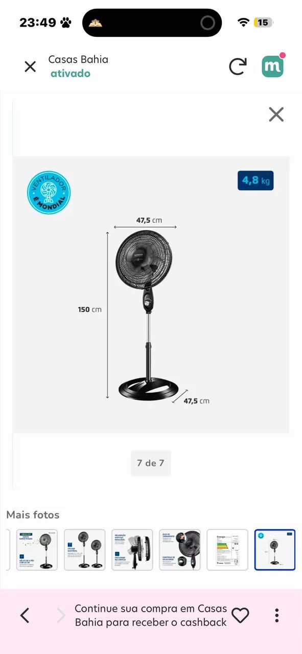 Ventilador Mondial 40cm