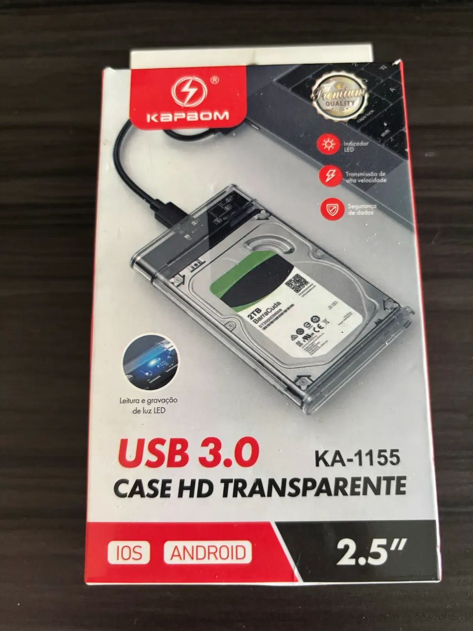 Case de HD Kapbom, acompanha JD de 500GB