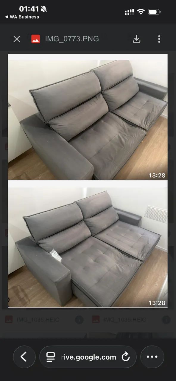 Sofá reclinável cinza